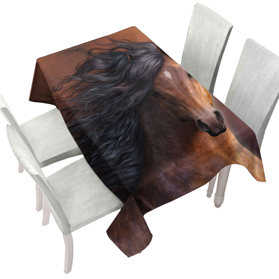 Attractive Refined Brown Chestnut Horse the Morgan Horse Tablecloth