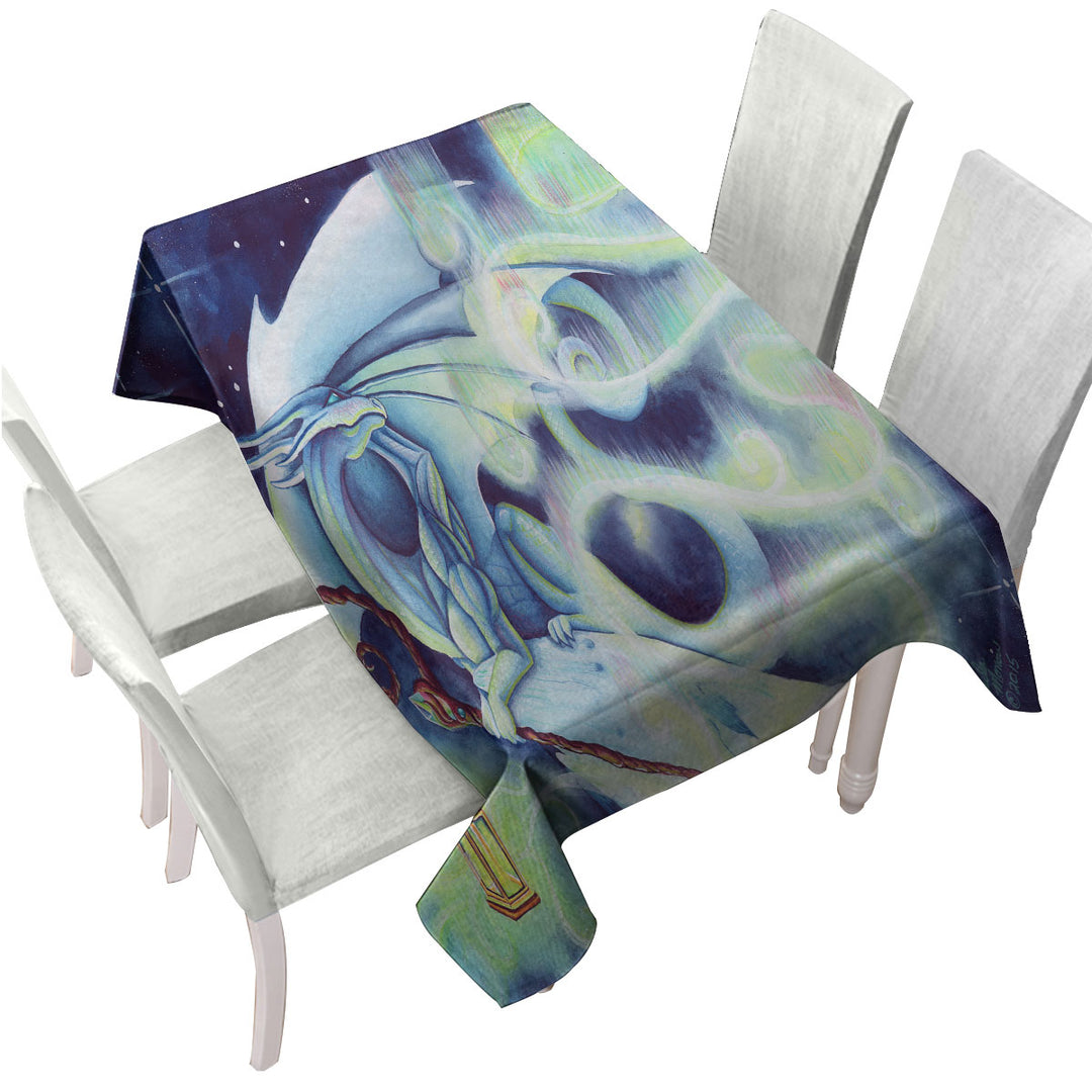 Aurora light Dragon Fantasy Art Tablecloth