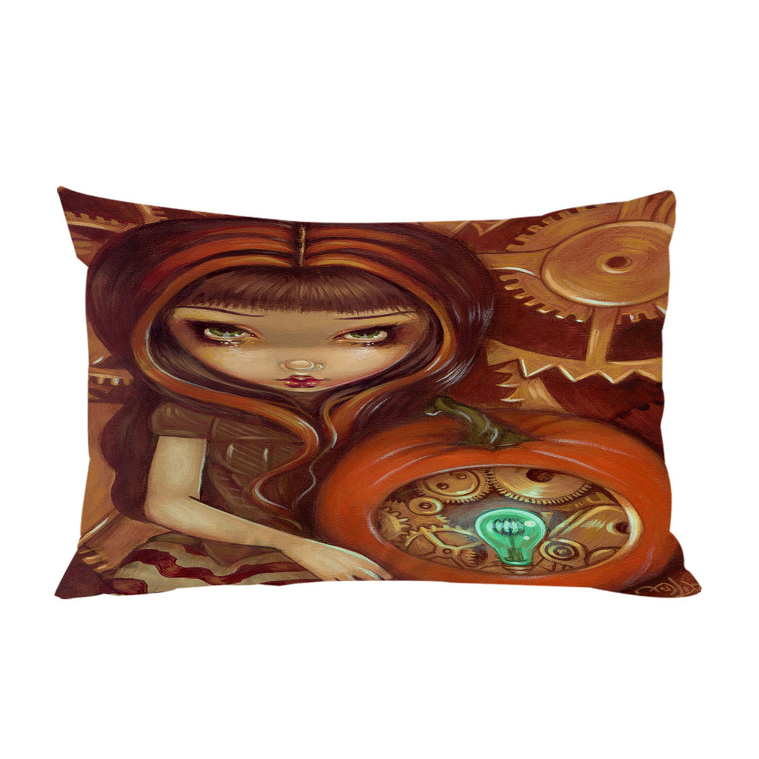 Autumn Colors Girl a Clockwork Pumpkin Pillowcase