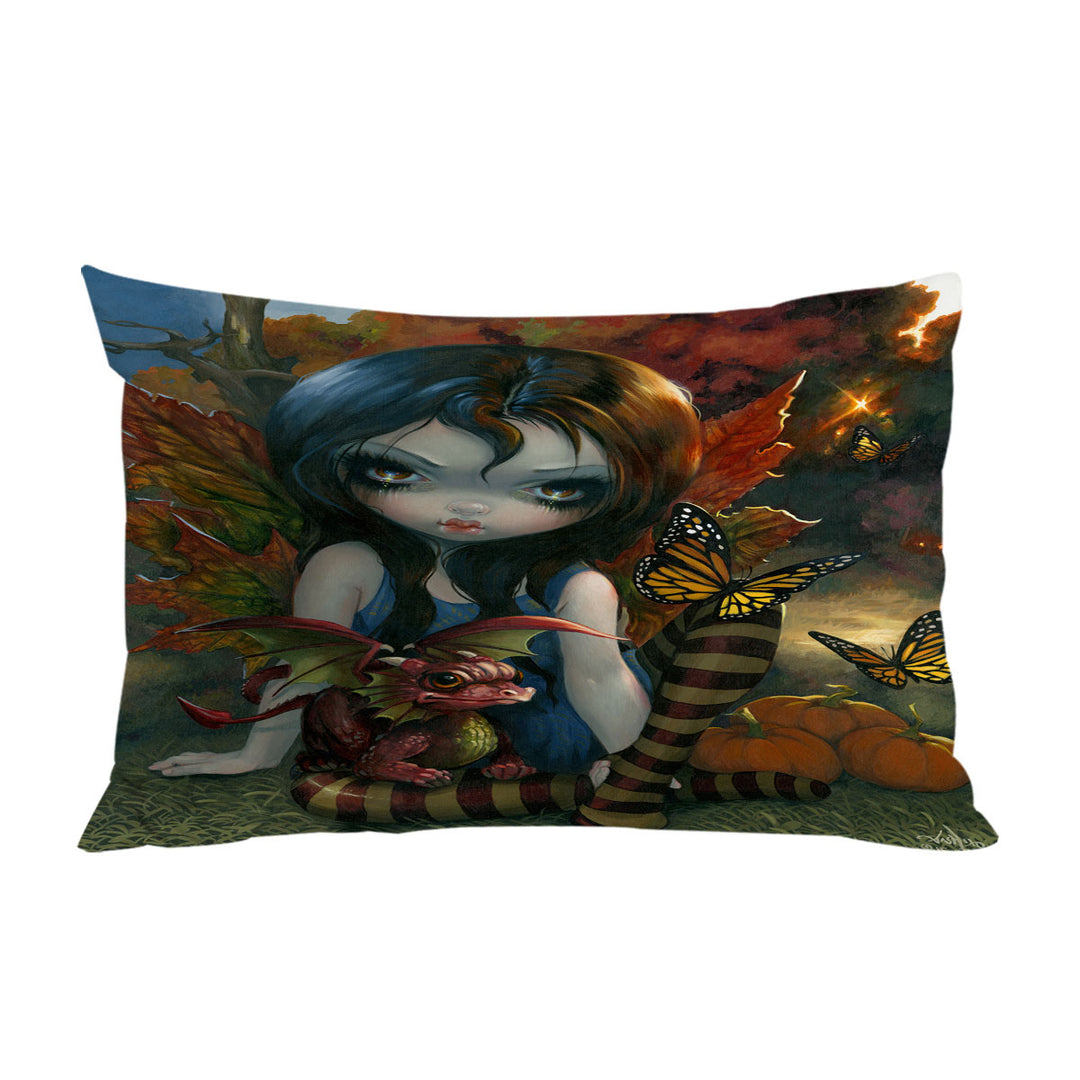 Autumn Fairy and Her Dragonling Pillow Cases