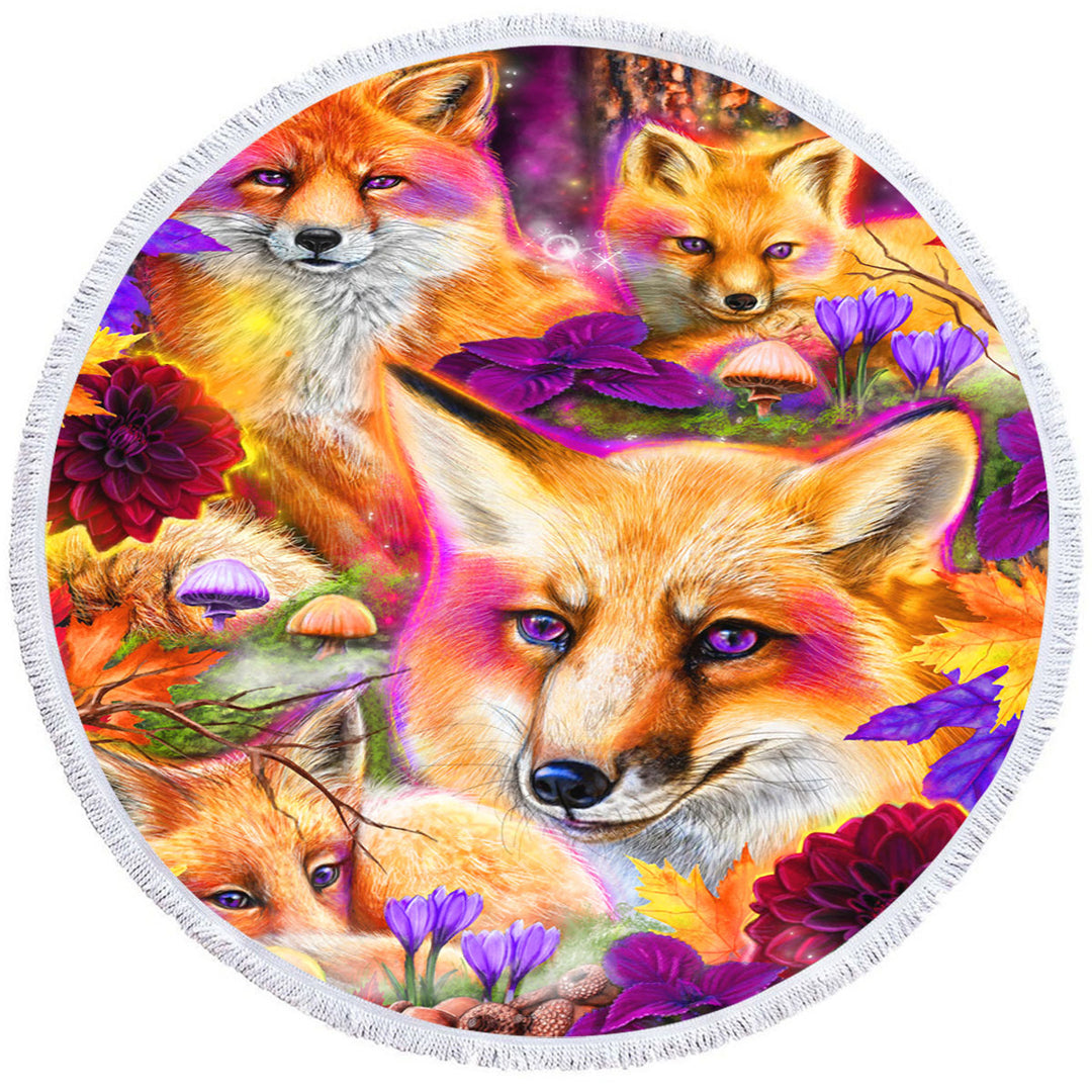 Autumn Nice Beach Towels Forest Animal Art Daydream Red Fox