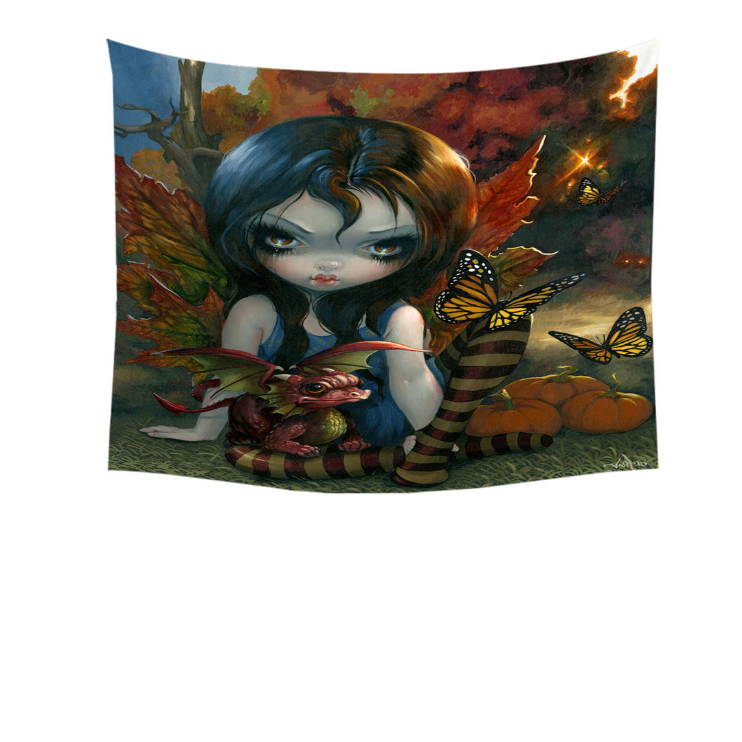 Autumn Tapestry Fairy and Her Dragonling Wall Decor