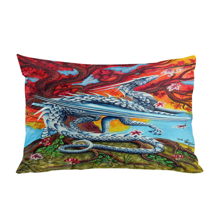 Autumn Tree vs the Winter Ice Dragon Pillow Case Covers