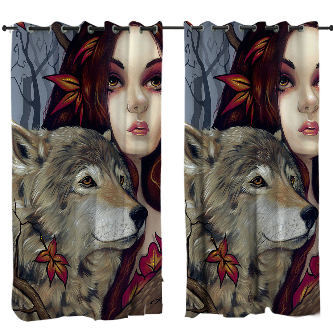 Autumn Wolf Maiden Drapes