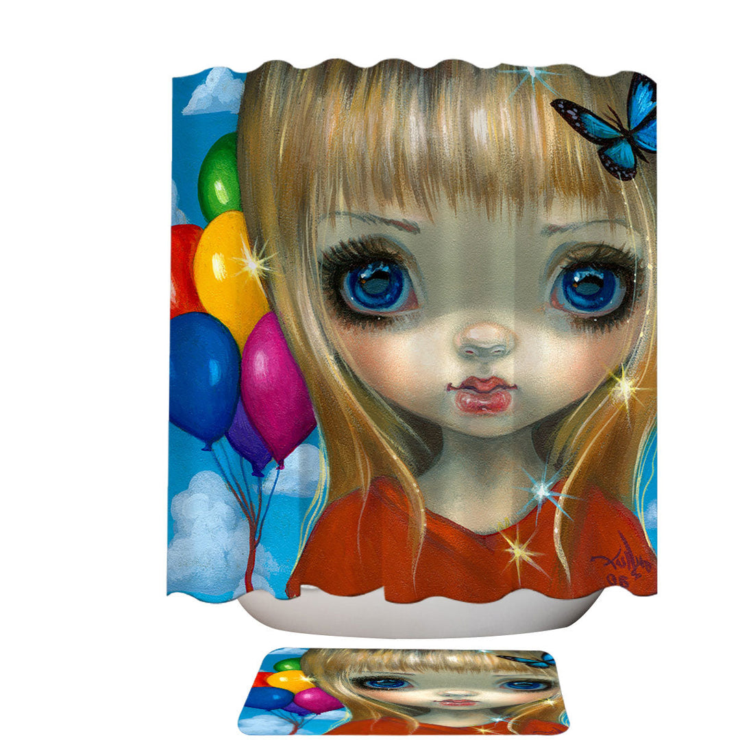 Balloon Shower Curtain Faces of Faery _233 Balloon Girl