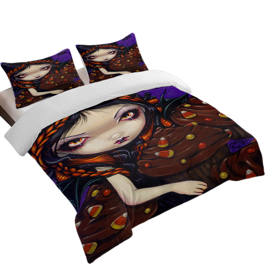 Bat Winged Fairy with Halloween Cupcakes Daybed Covers Sets