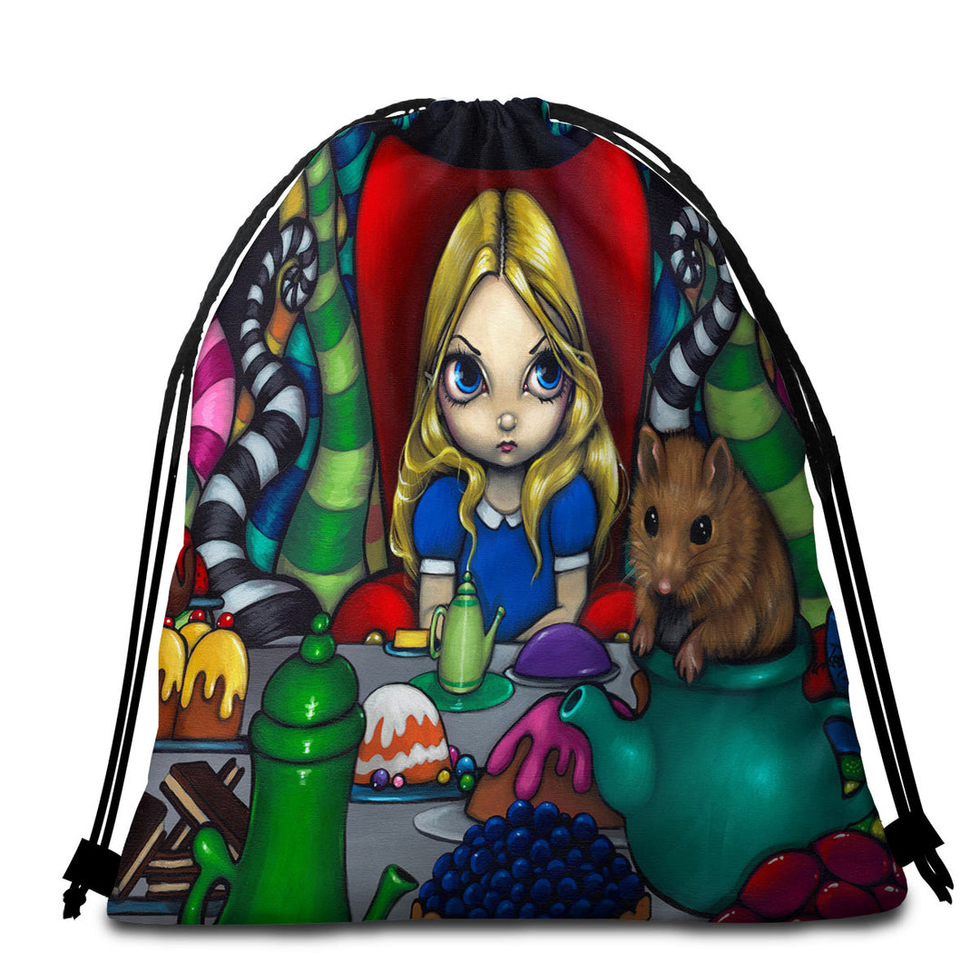 Beach Towel Bags of Alice and the Dormouse