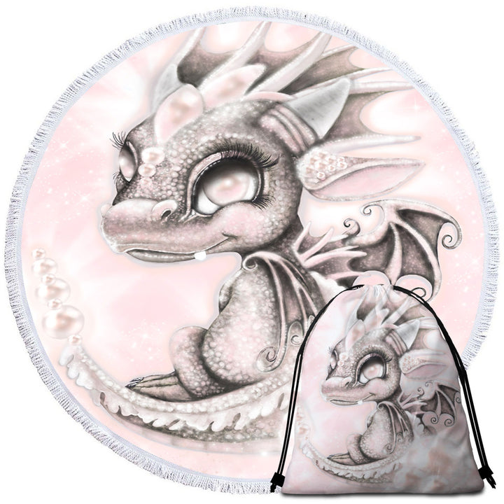 Beach Towels as Gift June Pearl Birthstone Lil Dragon