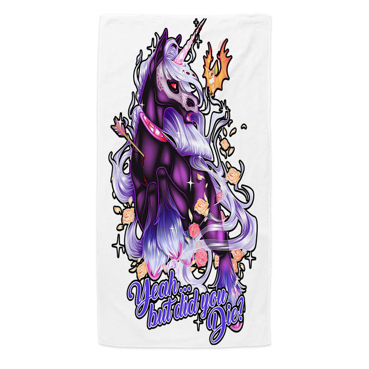 Beach Towels with Fantasy Art Dying Rudicorn Cool Quote