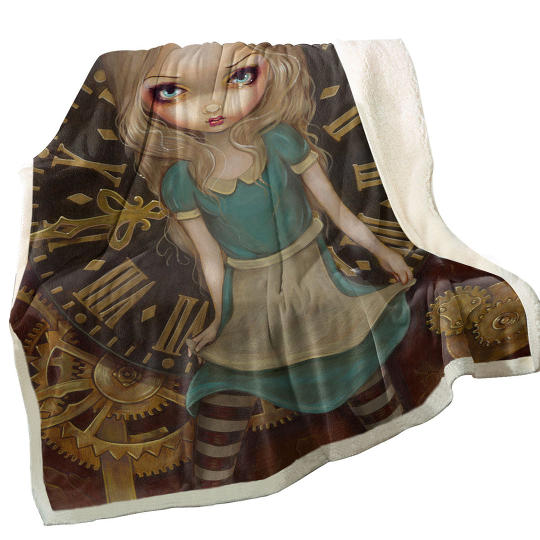 Beautiful Alice Throw Blanket in Clockwork