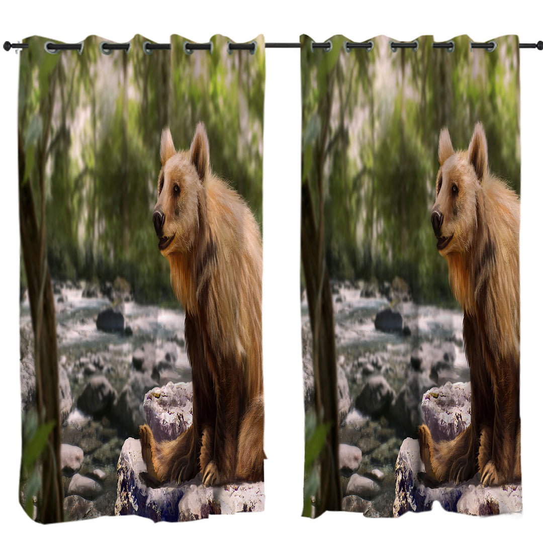 Beautiful Art Cute Wild Bear Curtains