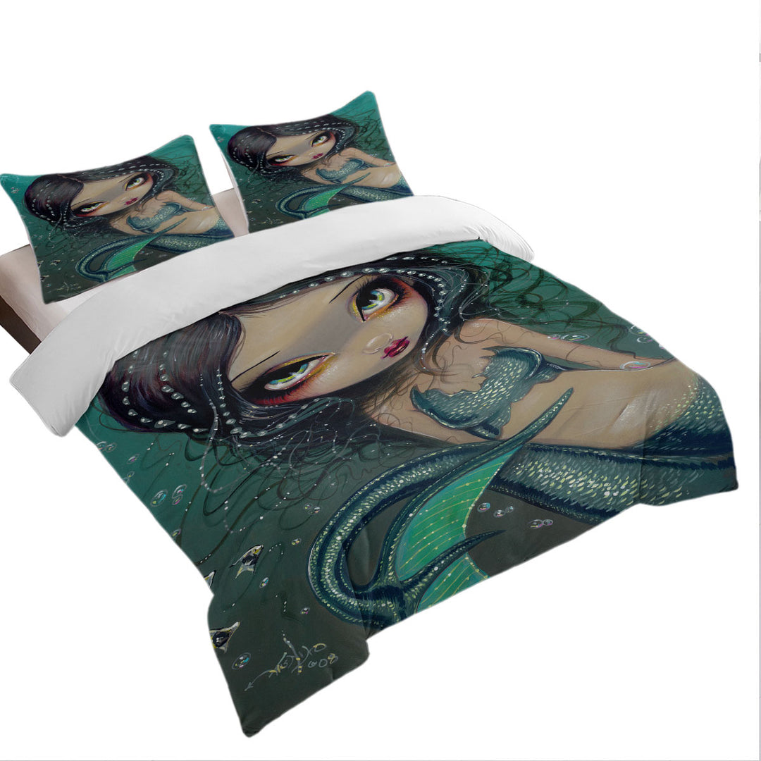 Beautiful Big Eyed Pearl Swirl Mermaid Donna Covers