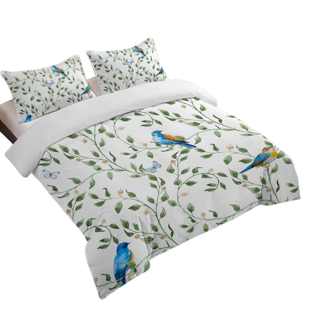 Beautiful Birds and Butterflies King Duvet Cover set