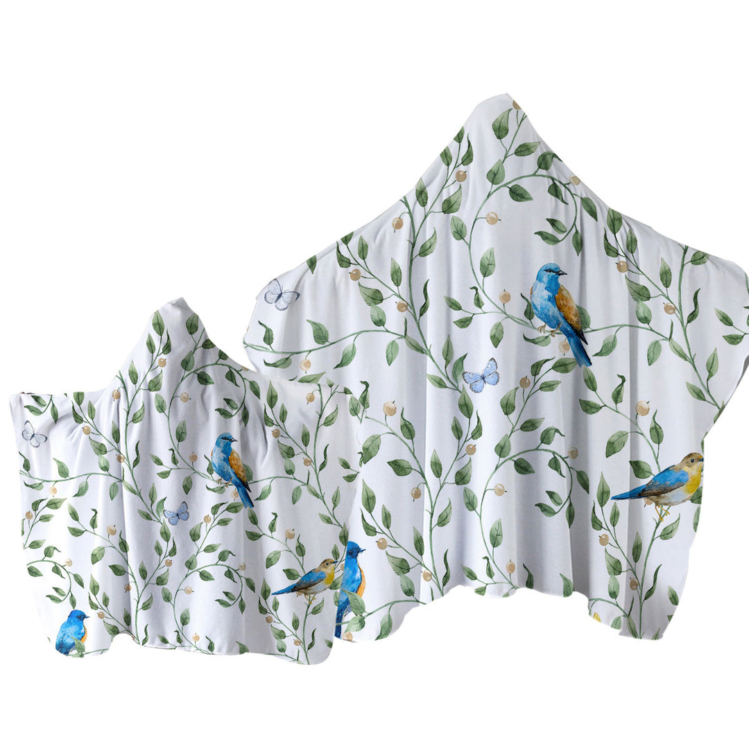 Beautiful Birds and Butterflies Towel Hoodie