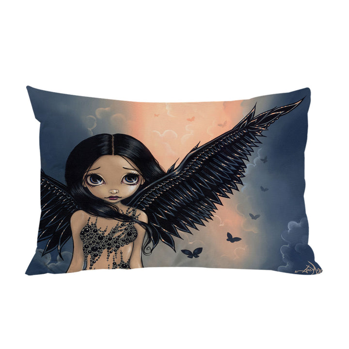 Beautiful Black Winged Angel Pillowcase