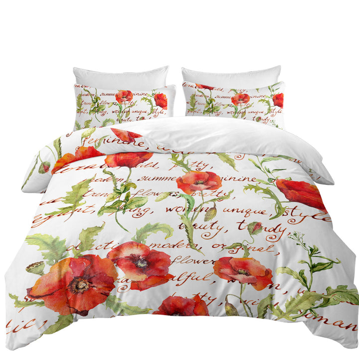 Beautiful Elegant Red Poppies Best Duvet Covers