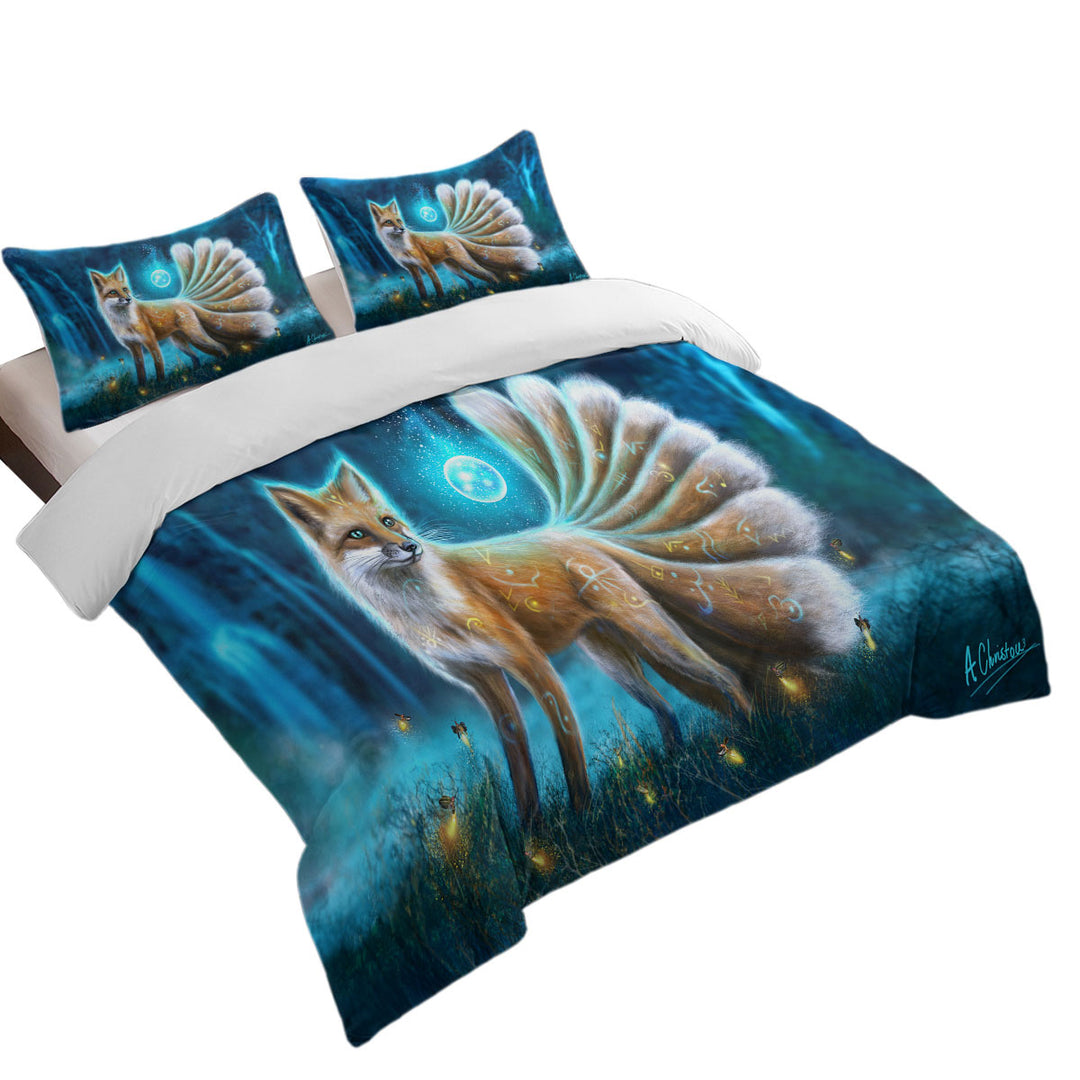 Beautiful Fantasy Fox Coverlet