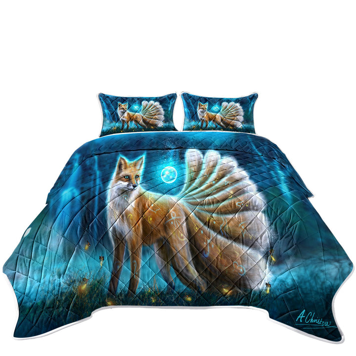 Beautiful Fantasy Fox Quilt