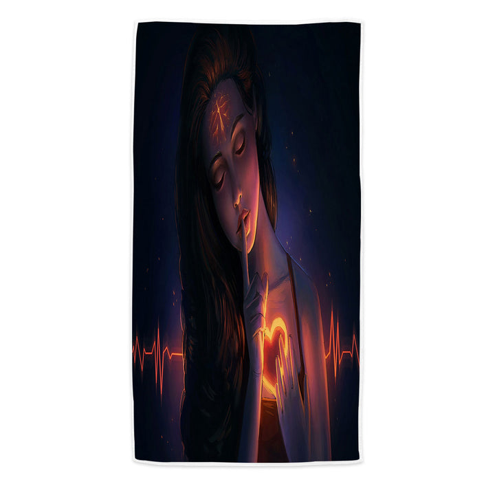 Beautiful Girl Beach Towels Listen To Your Heart