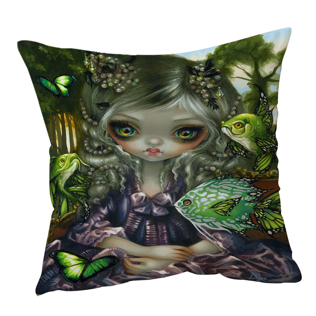 Beautiful Girl Cushions and the Green Fish Butterflies