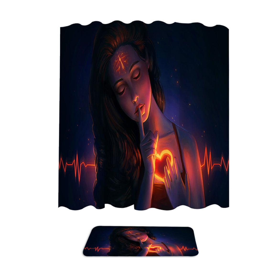 Beautiful Girl Shower Curtain Listen To Your Heart