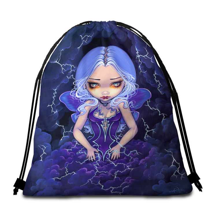 Beautiful Gothic Beach Towel Pack with Fairy Dress of Storms