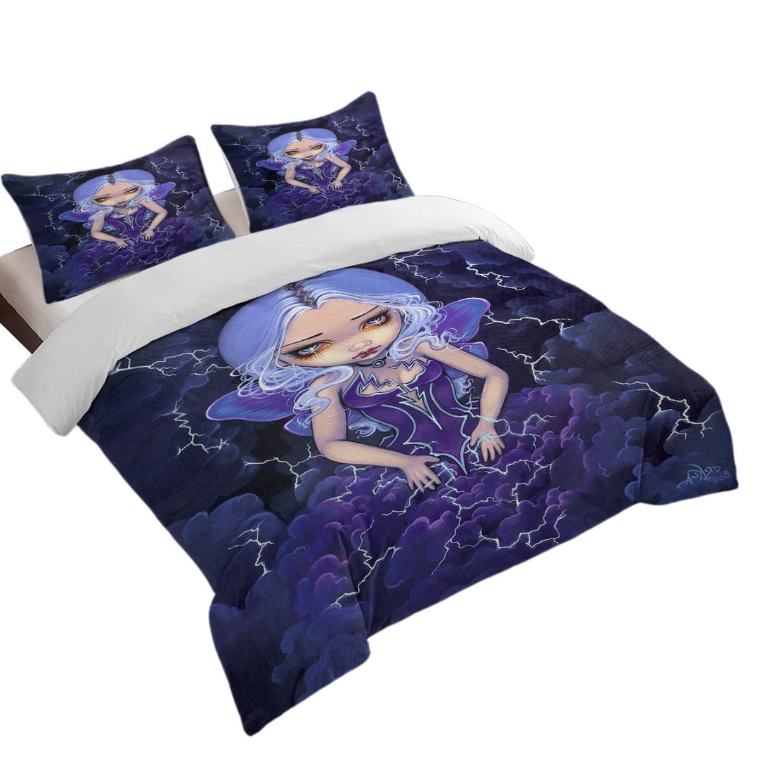 Beautiful Gothic Fairy Dress of Storms Duvet Cover