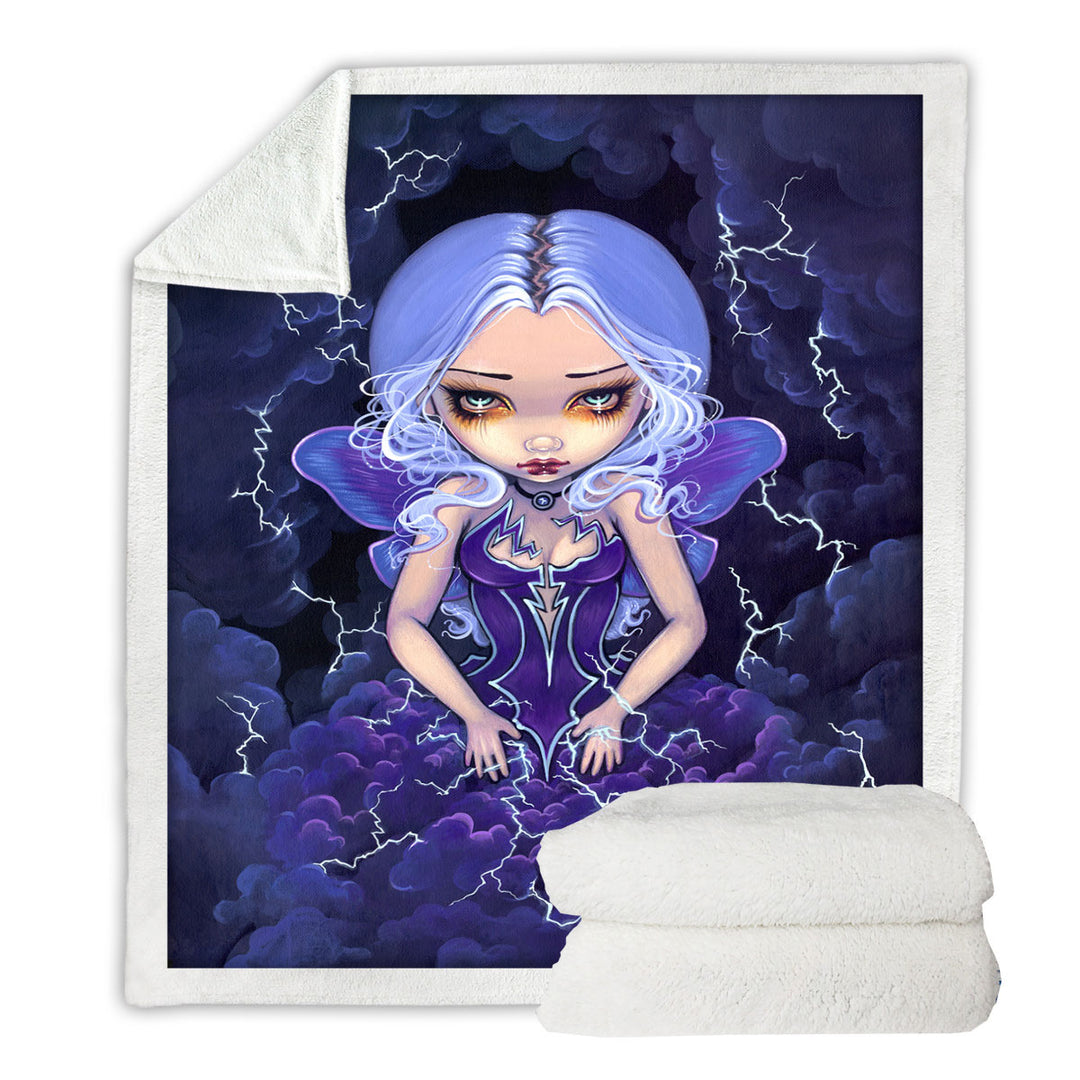 Beautiful Gothic Fleece Blankets with Fairy Dress of Storms