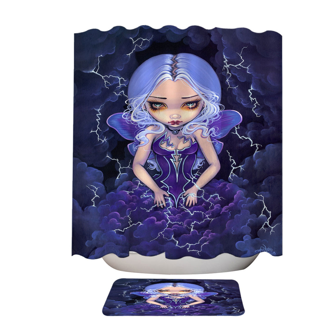 Beautiful Gothic Shower Curtains with Fairy Dress of Storms