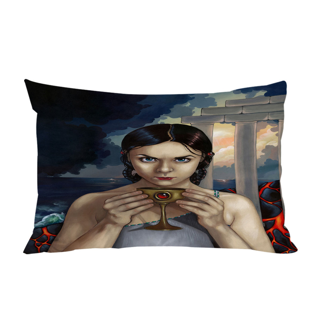 Beautiful Maiden the Fall of Atlantis Mythical City King Pillow Cases