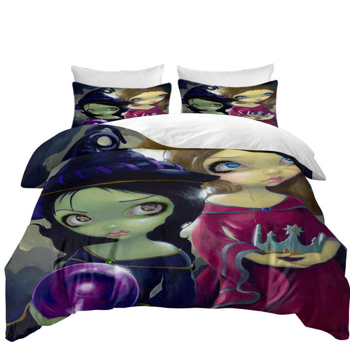 Beautiful Maidens Wicked Witch and Glinda Twin xl Duvet Covers