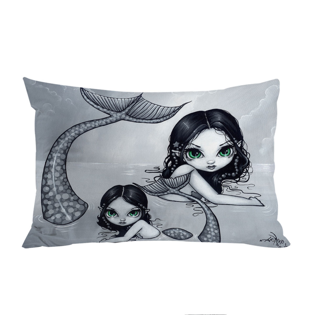 Beautiful Mermaid Mother and Adorable Baby Mermaid Pillow Cases