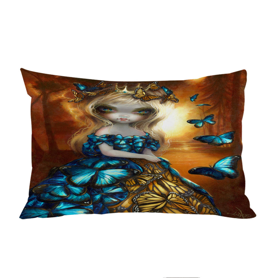 Beautiful Monarch and Blue Morpho Butterflies Queen Pillow Cases