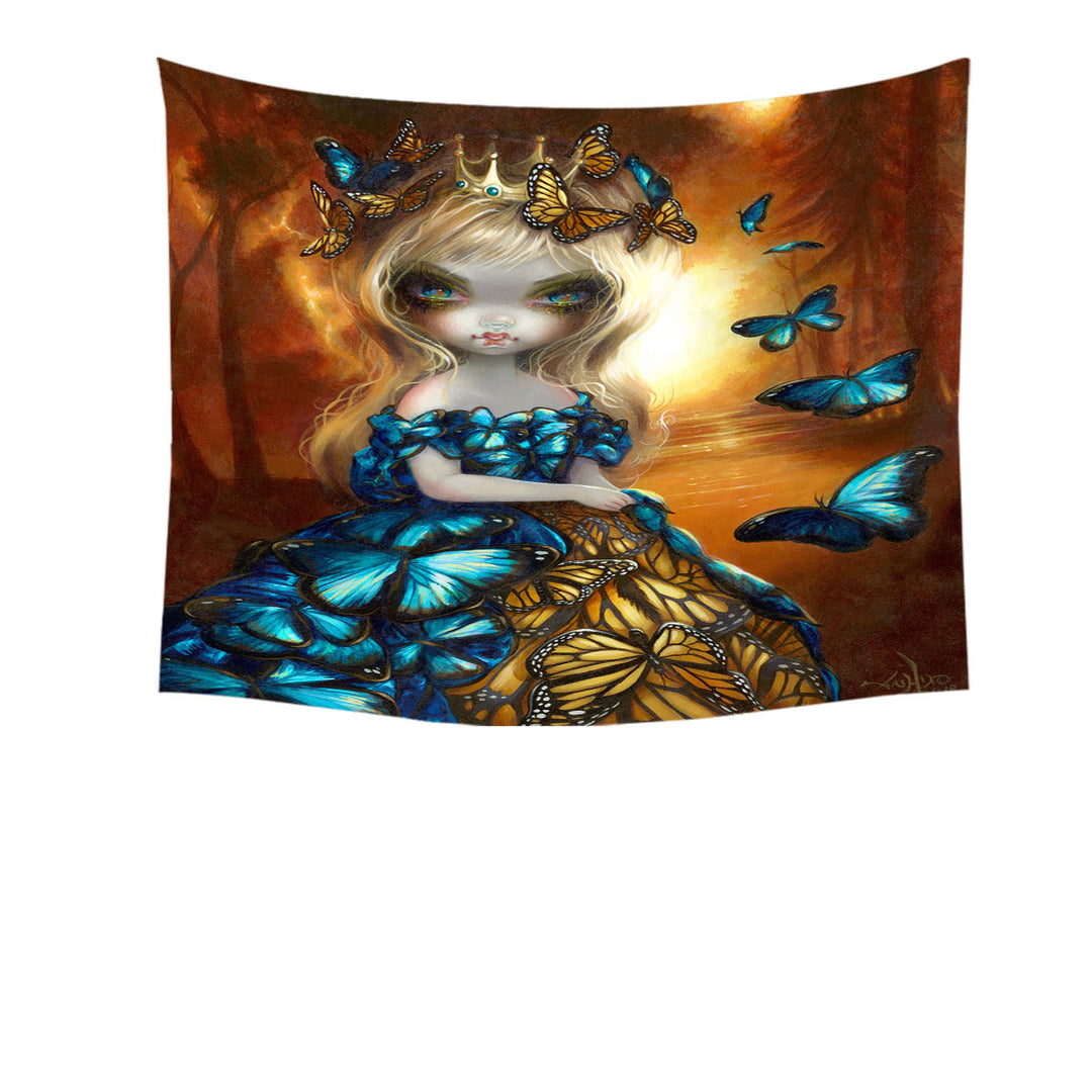 Beautiful Monarch and Blue Morpho Butterflies Queen Wall Decor