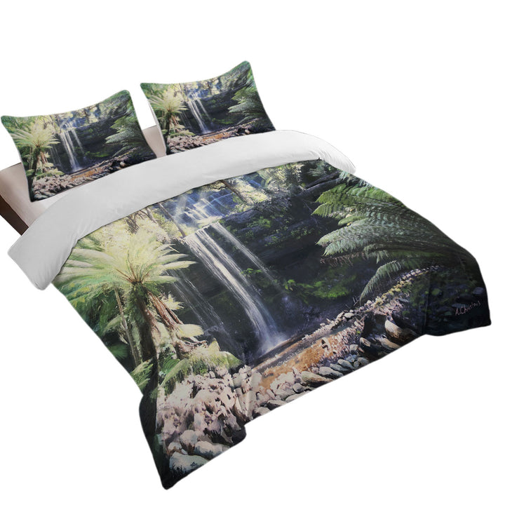 Beautiful Nature Art Painting Russell Falls Duvet Covers