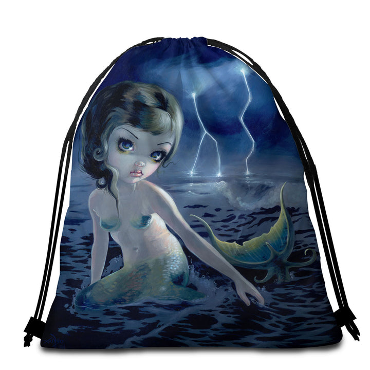 Beautiful Ocean Mermaid Beach Towel Bags