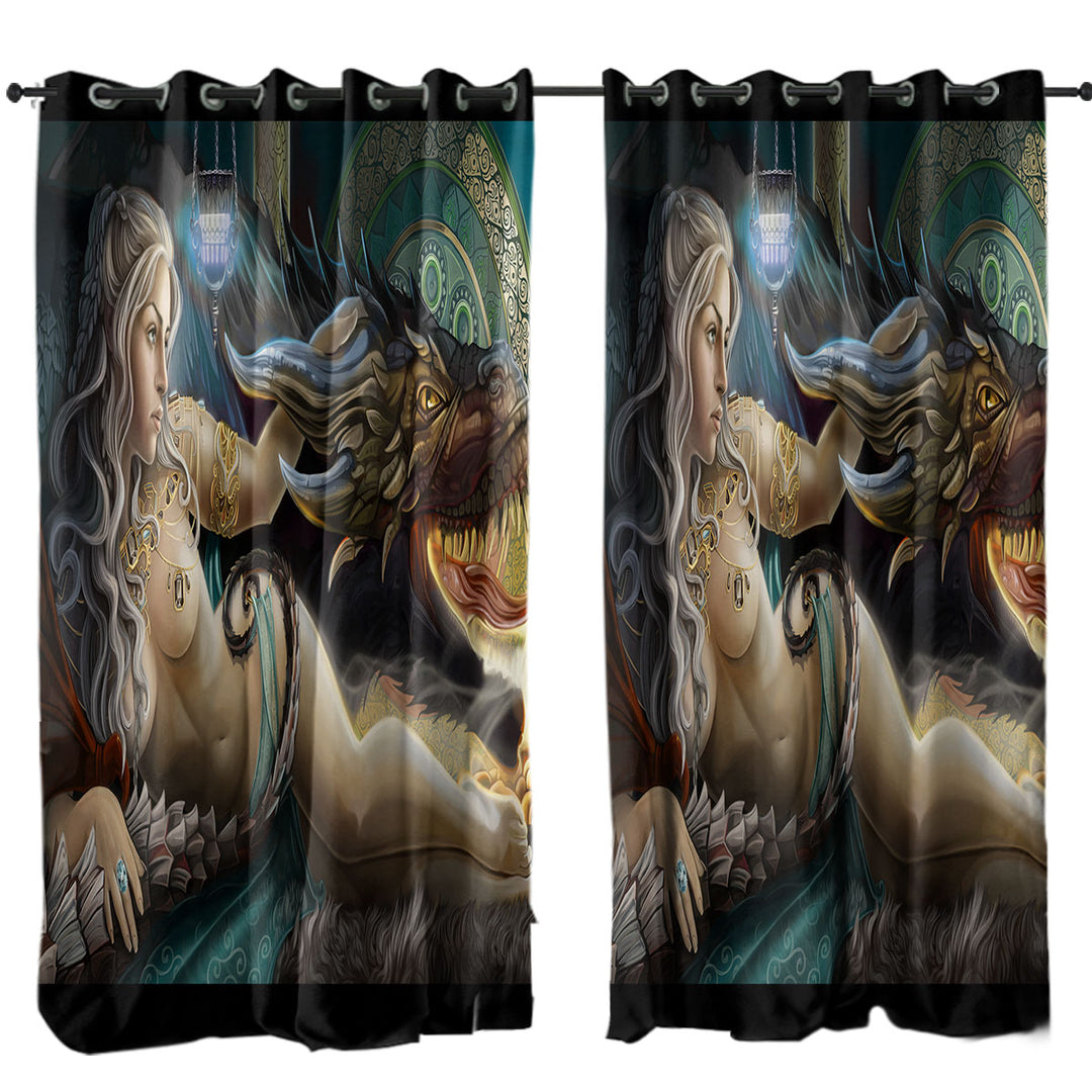 Beautiful Princess Mother of Dragons Drapes for Living Room