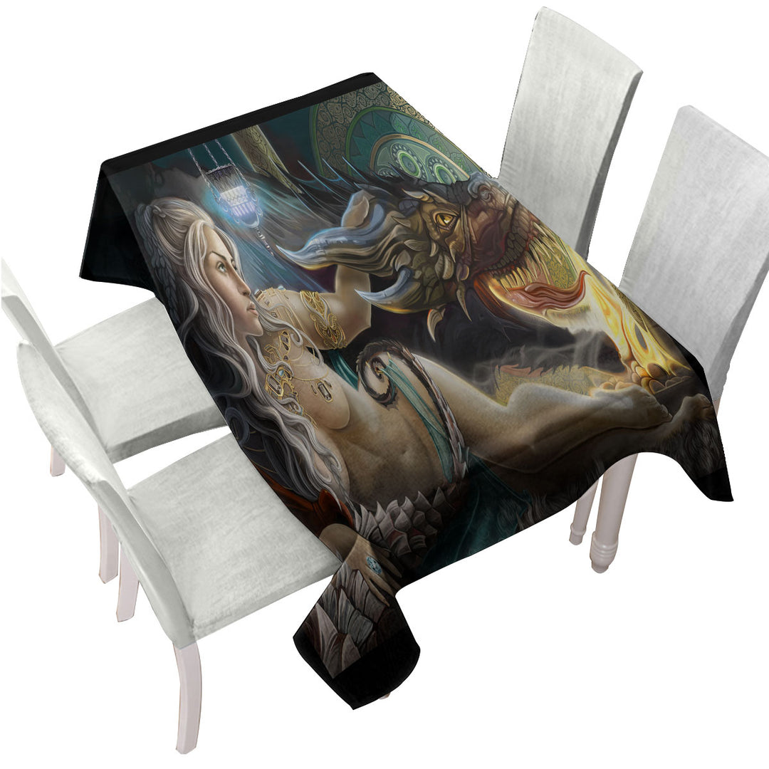 Beautiful Princess Mother of Dragons Table Cover