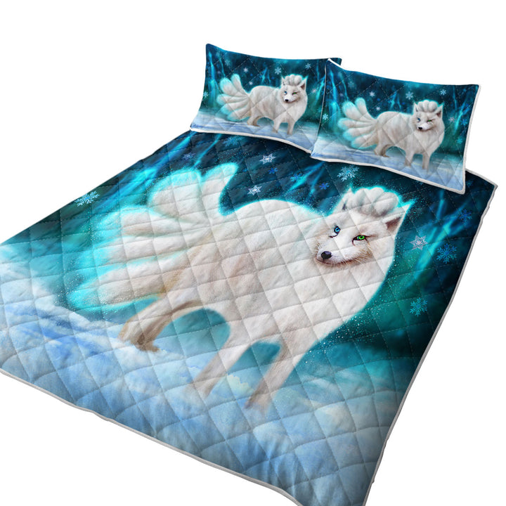 Beautiful White Snow Arctic Fox Quilts