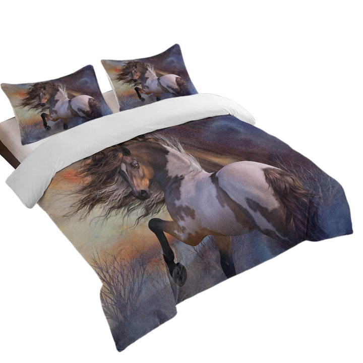 Beautiful Wild Horse Wild Stallion King Duvet Cover set