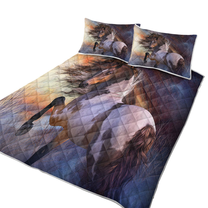 Beautiful Wild Horse Wild Stallion Quilt