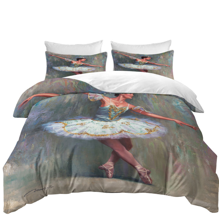 Beautiful Woman Painting the Ballet Dancer Duvet Cover