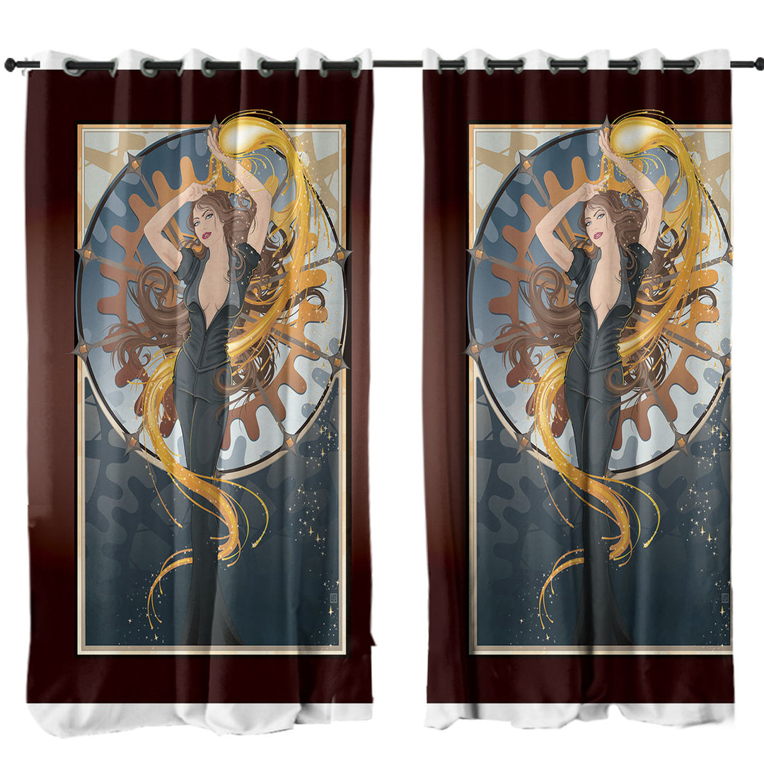 Beautiful Womens Art the Spark Girl Curtain