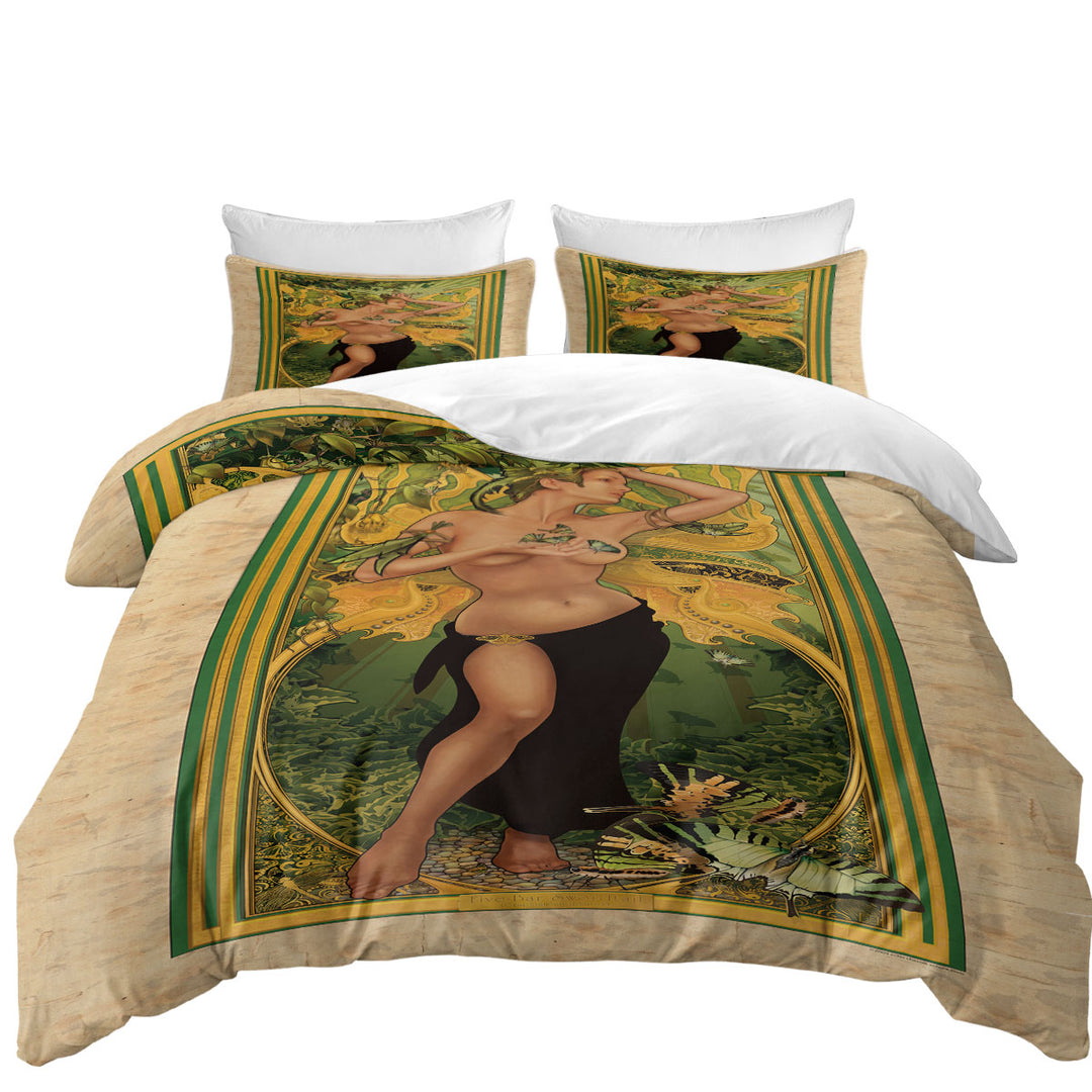 Beautiful and Sexy Butterflies Woman King Duvet Cover set