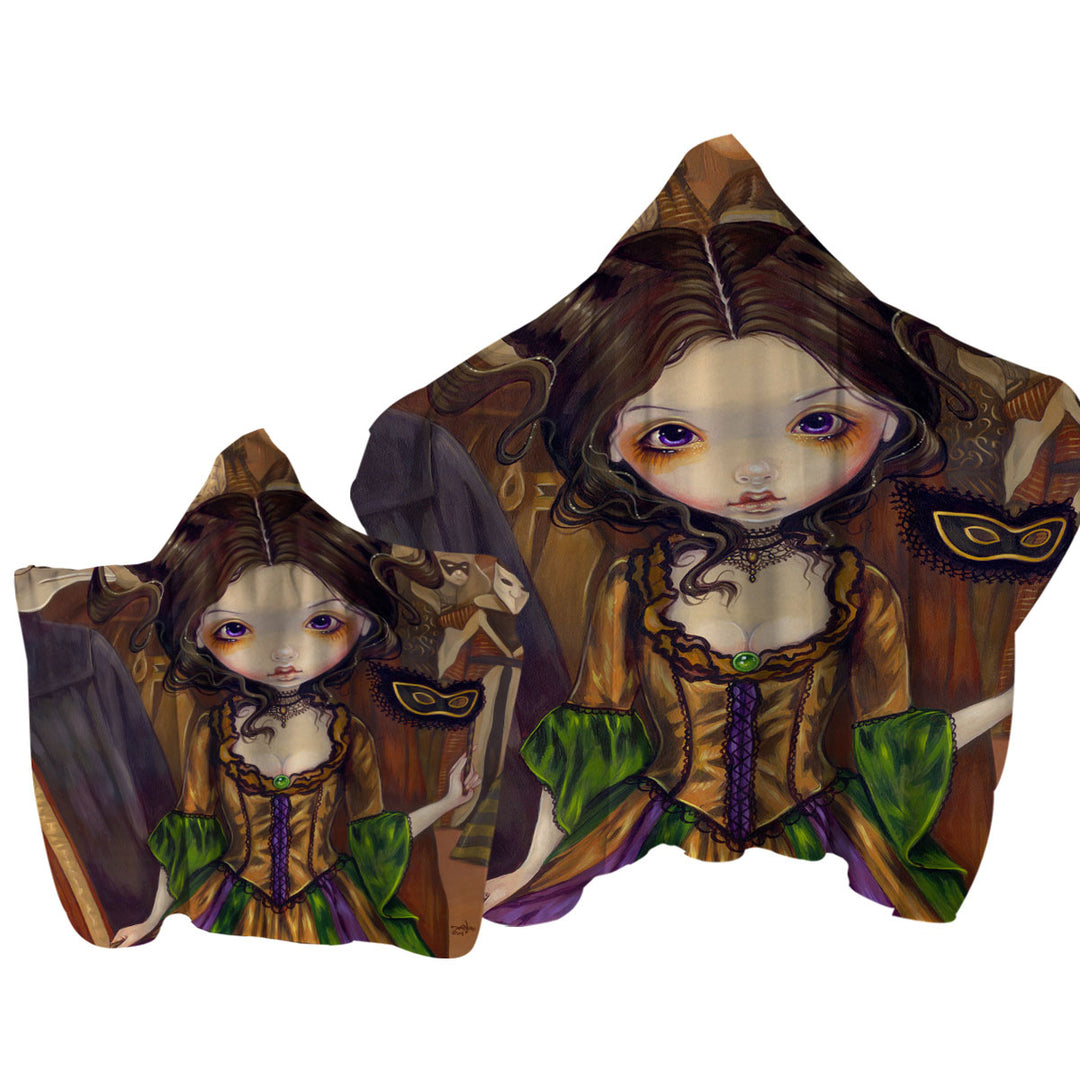 Beautiful big eyed maiden at The Masquerade Ball Towel Hoodie