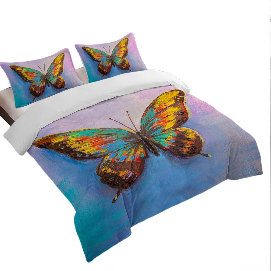 Bed Covers with Art Painted Butterfly