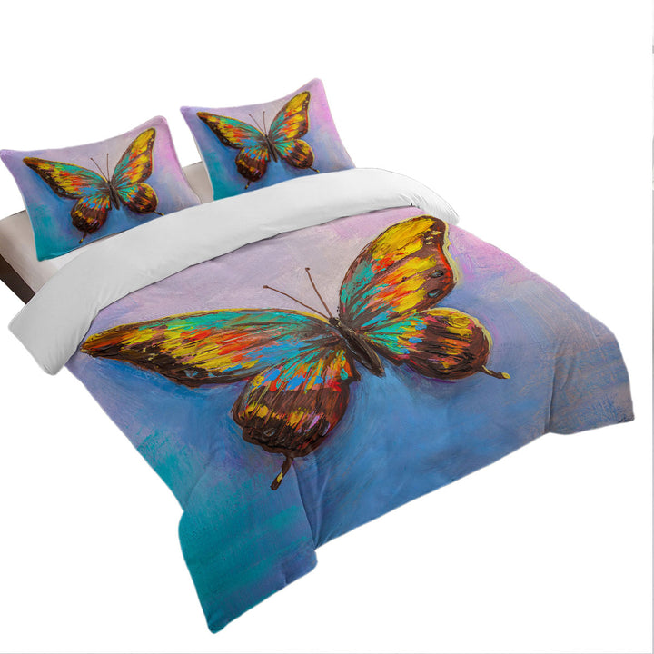 Bed Covers with Art Painted Butterfly