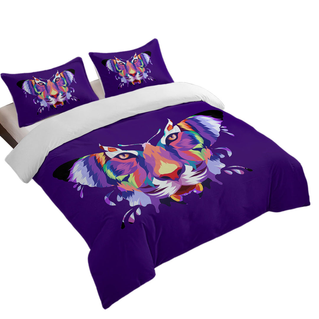 Bed Covers with Artistic Colorful Butterfly Tiger