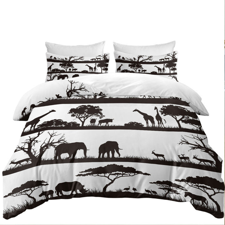 Bed Covers with Black and White Africa