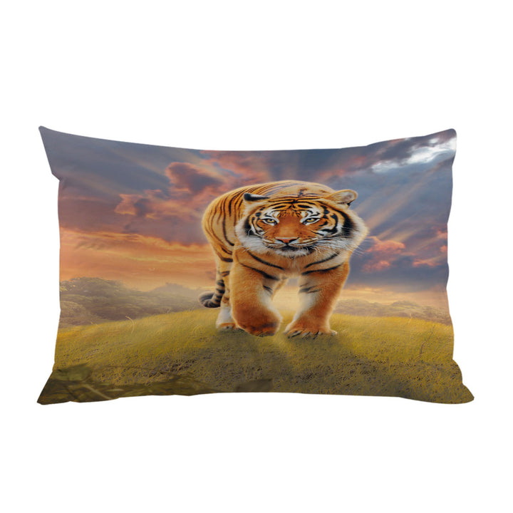 Bed Covers with Cool Wildlife Animal Art Rising Sun Tiger